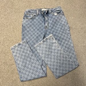 5 checkered jeans